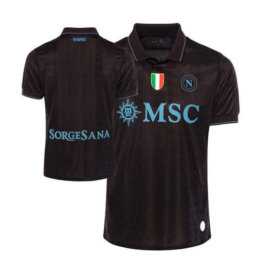 SSC Napoli 2025/26 third football jersey front view with club crest and pattern detailing