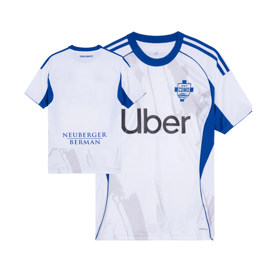 Como 1907 2025/26 away football jersey front view with club crest and kit detailing