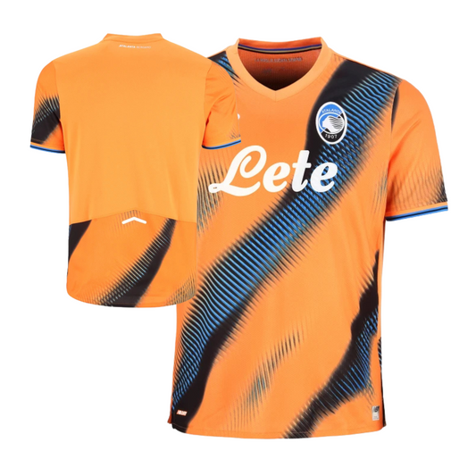 Atalanta 2025/26 third football jersey front view with club crest and pattern detailing