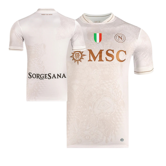 SSC Napoli 2025/26 away football jersey front view with club crest and trim detail