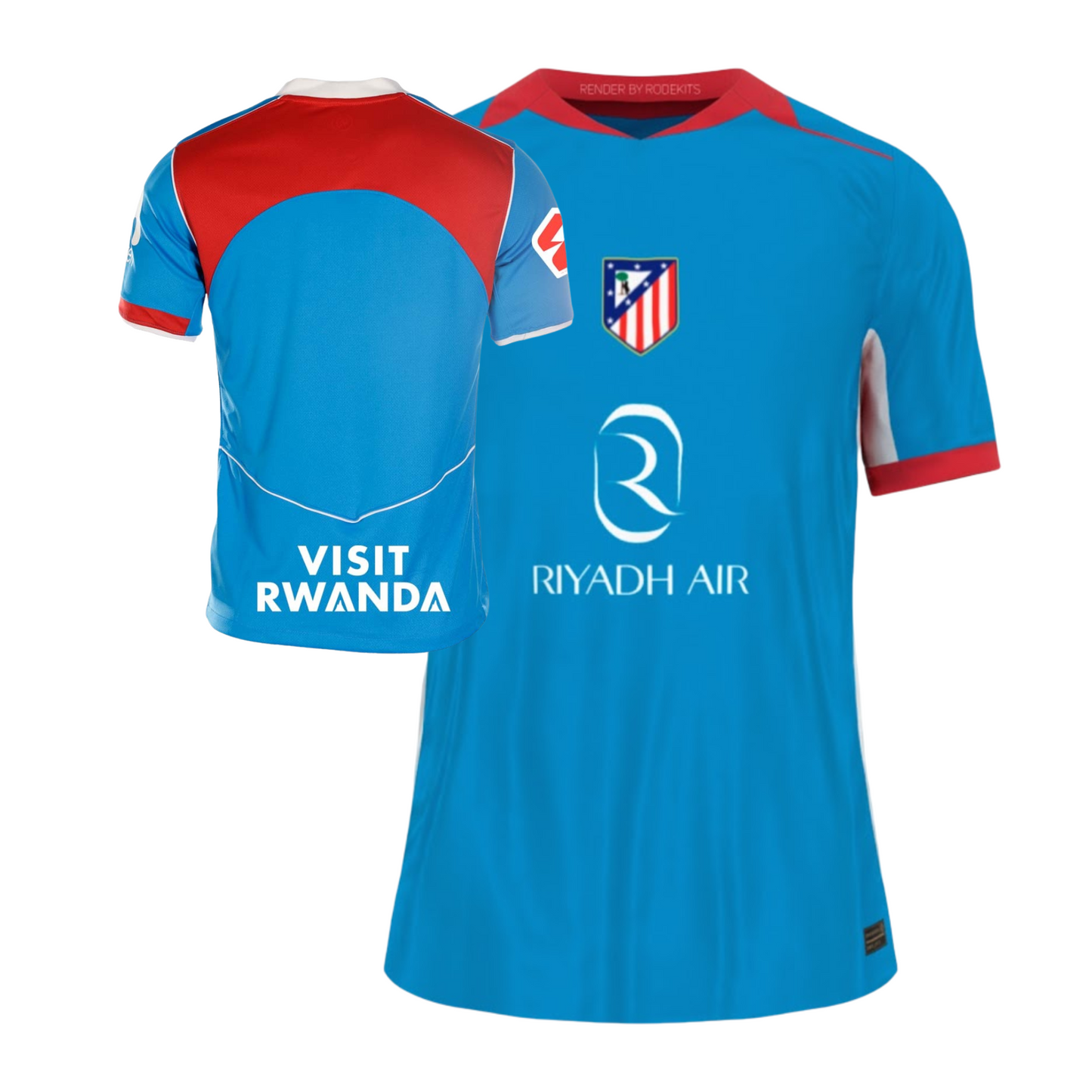 Atletico de Madrid 2025/26 third football jersey front view with club crest and graphic detailing