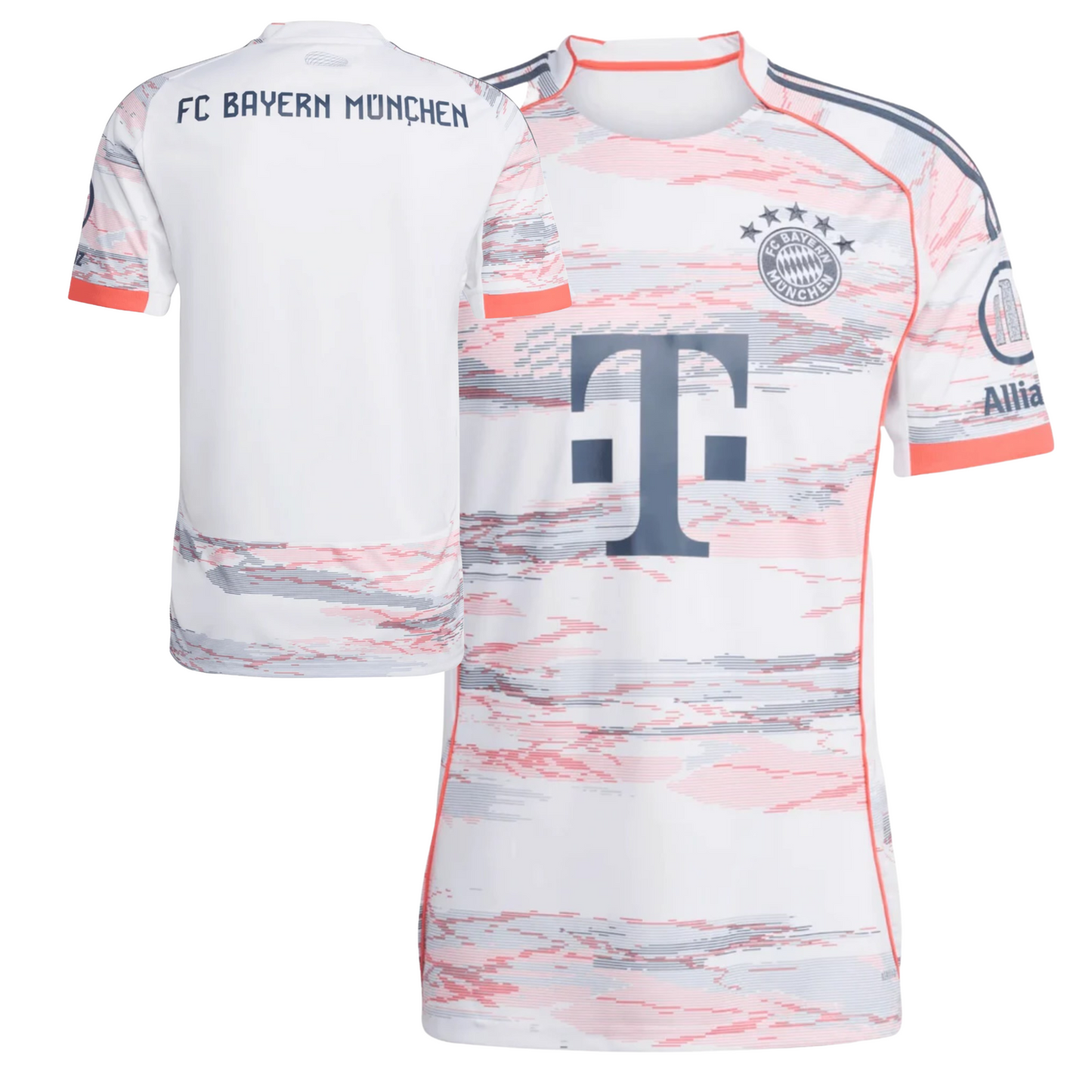Bayern Munich 2025/26 away football jersey front view with club crest and trim detail
