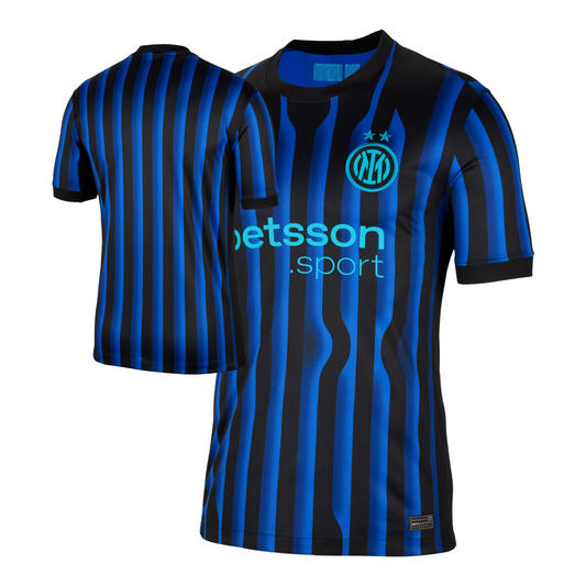Inter Milan 2025/26 home football jersey front view with club crest and kit detailing