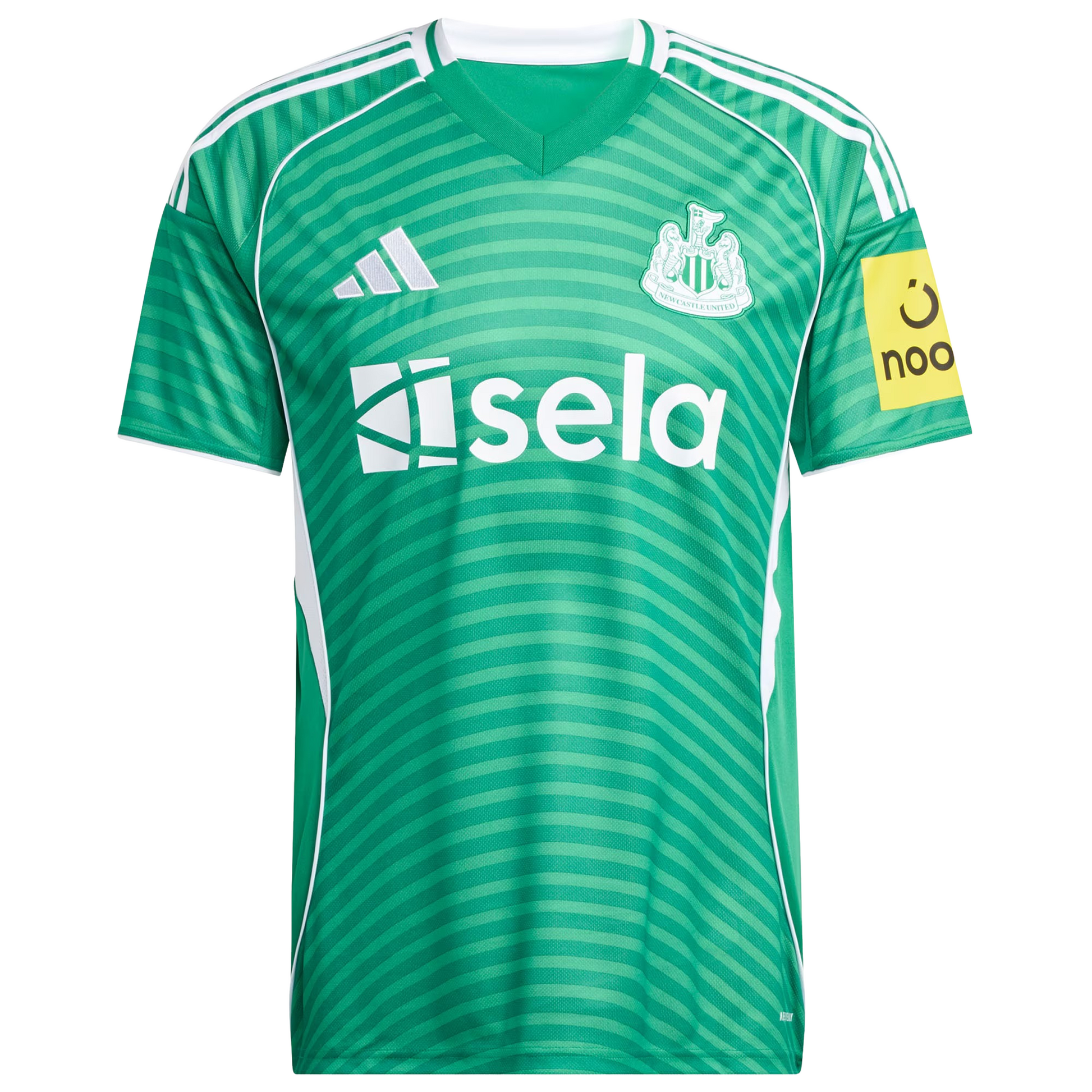 Newcastle United 2025/26 away football jersey front view with club crest and trim detail