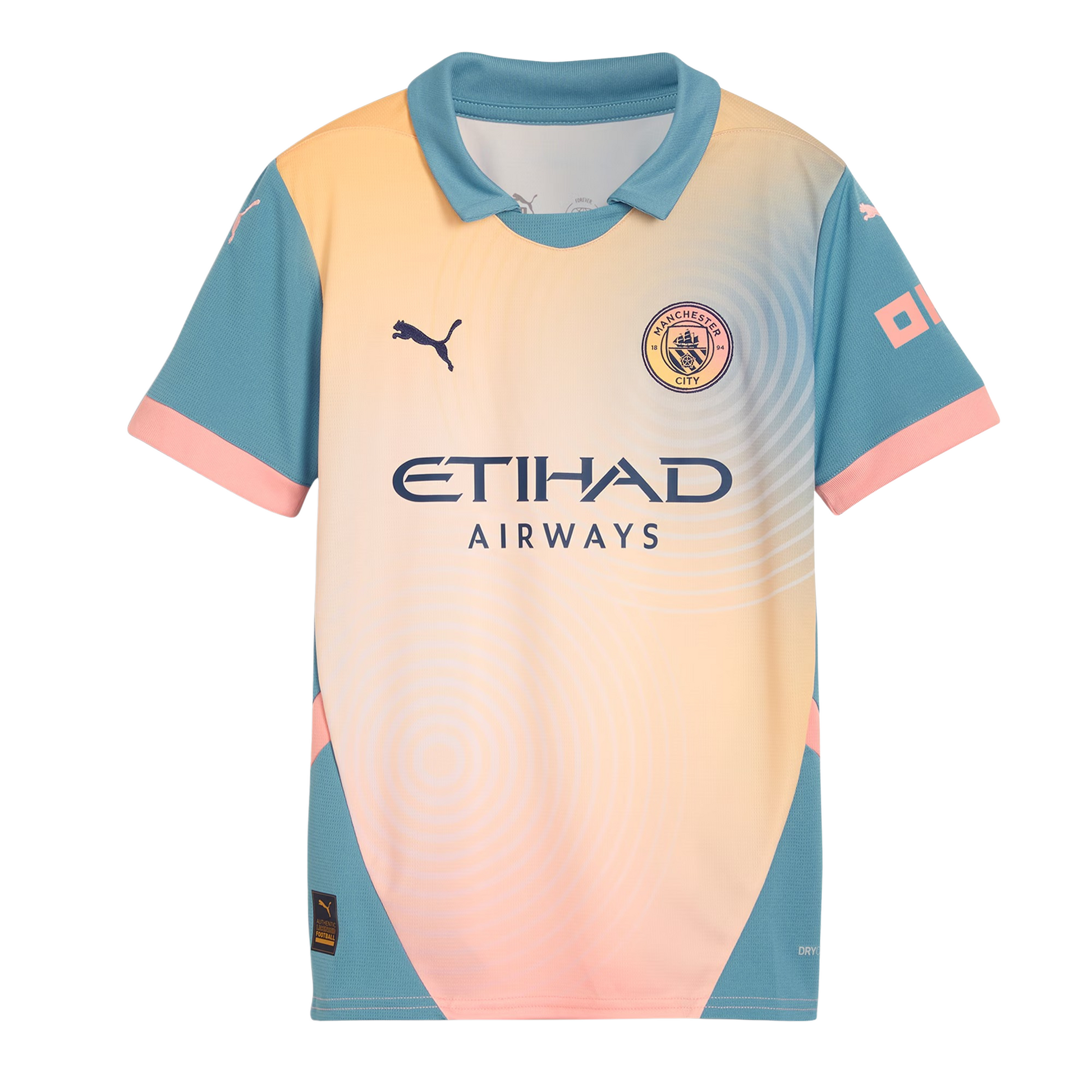 Manchester City 2025/26 fourth football jersey front view with club crest and kit detailing