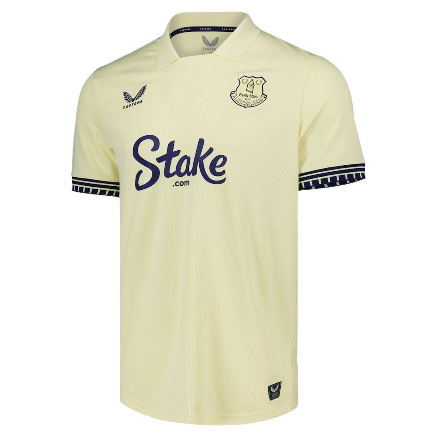 Everton 2025/26 away football jersey front view with club crest and trim detail