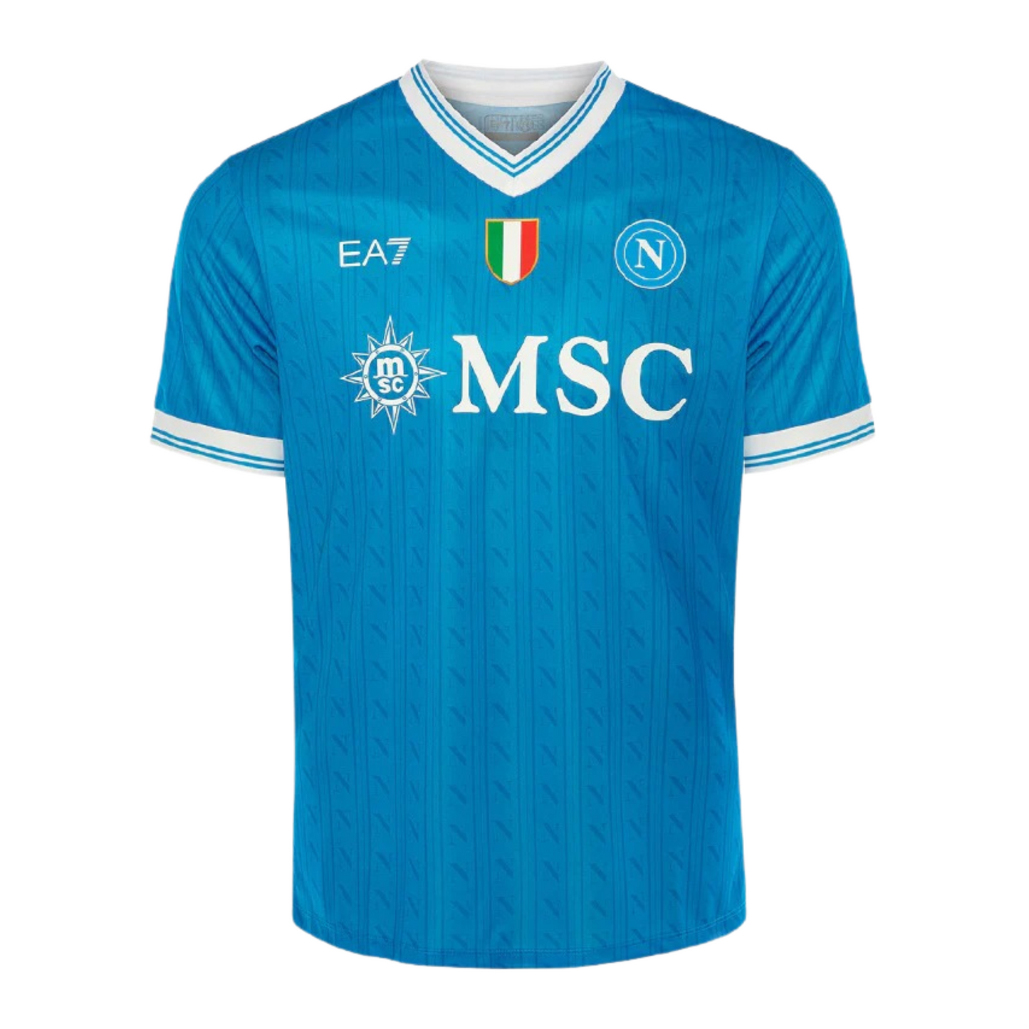 SSC Napoli 2025/26 home football jersey front view with club crest and kit detailing