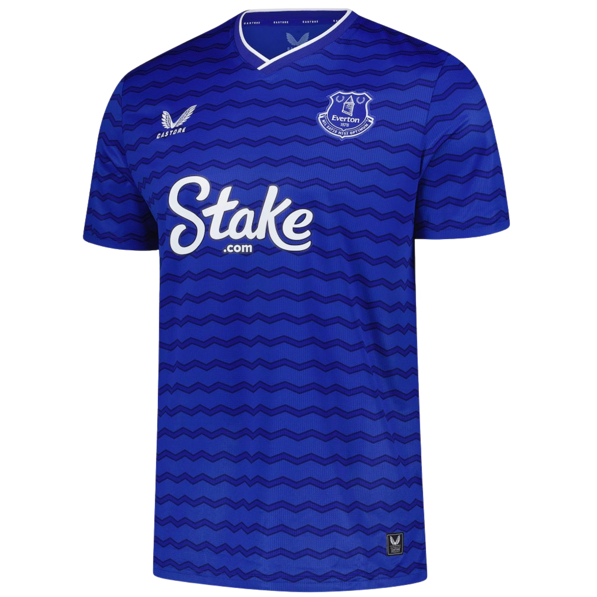 Everton 2025/26 home football jersey front view with club crest and kit detailing