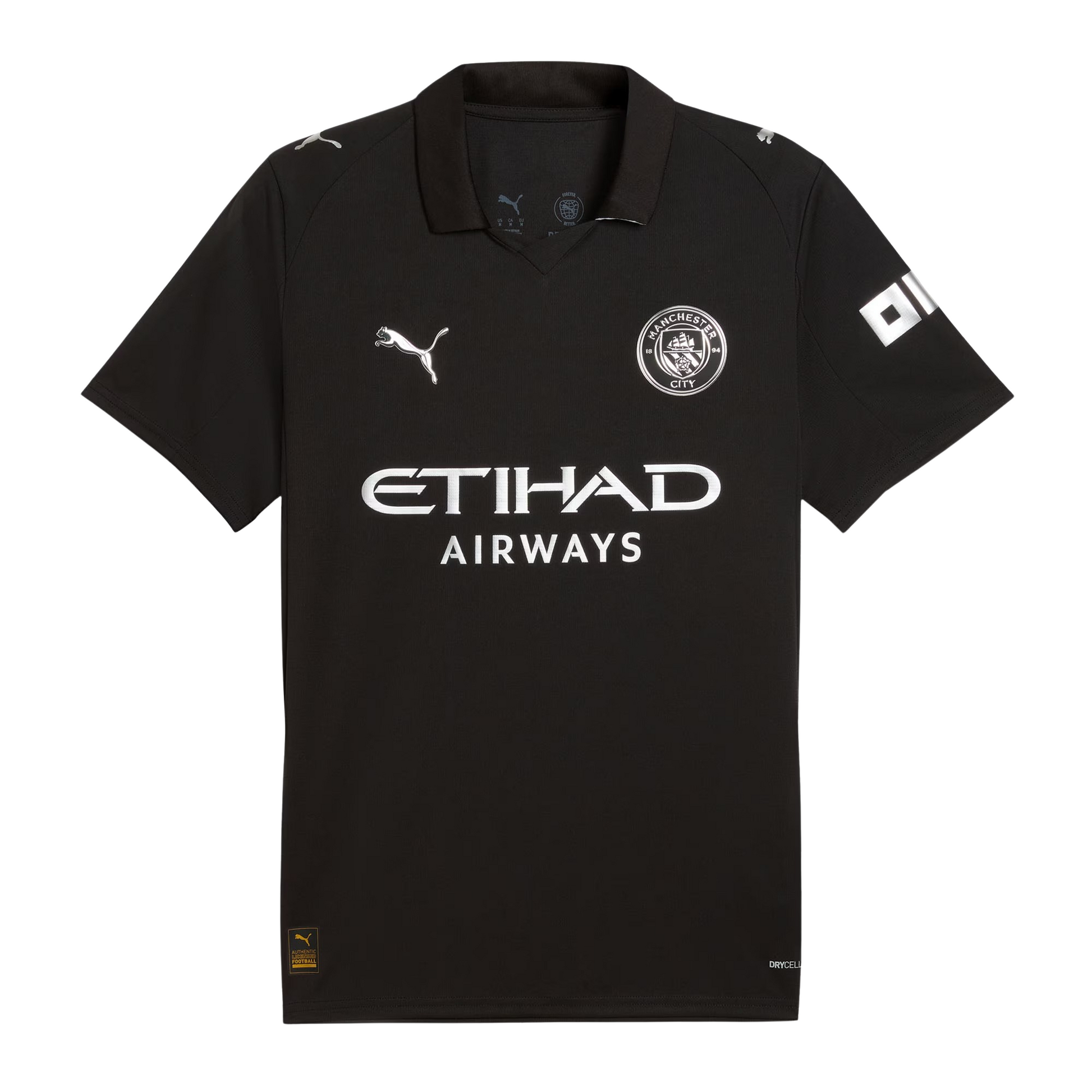 Manchester City 2025/26 away football jersey by Puma front view with club crest and trim detail