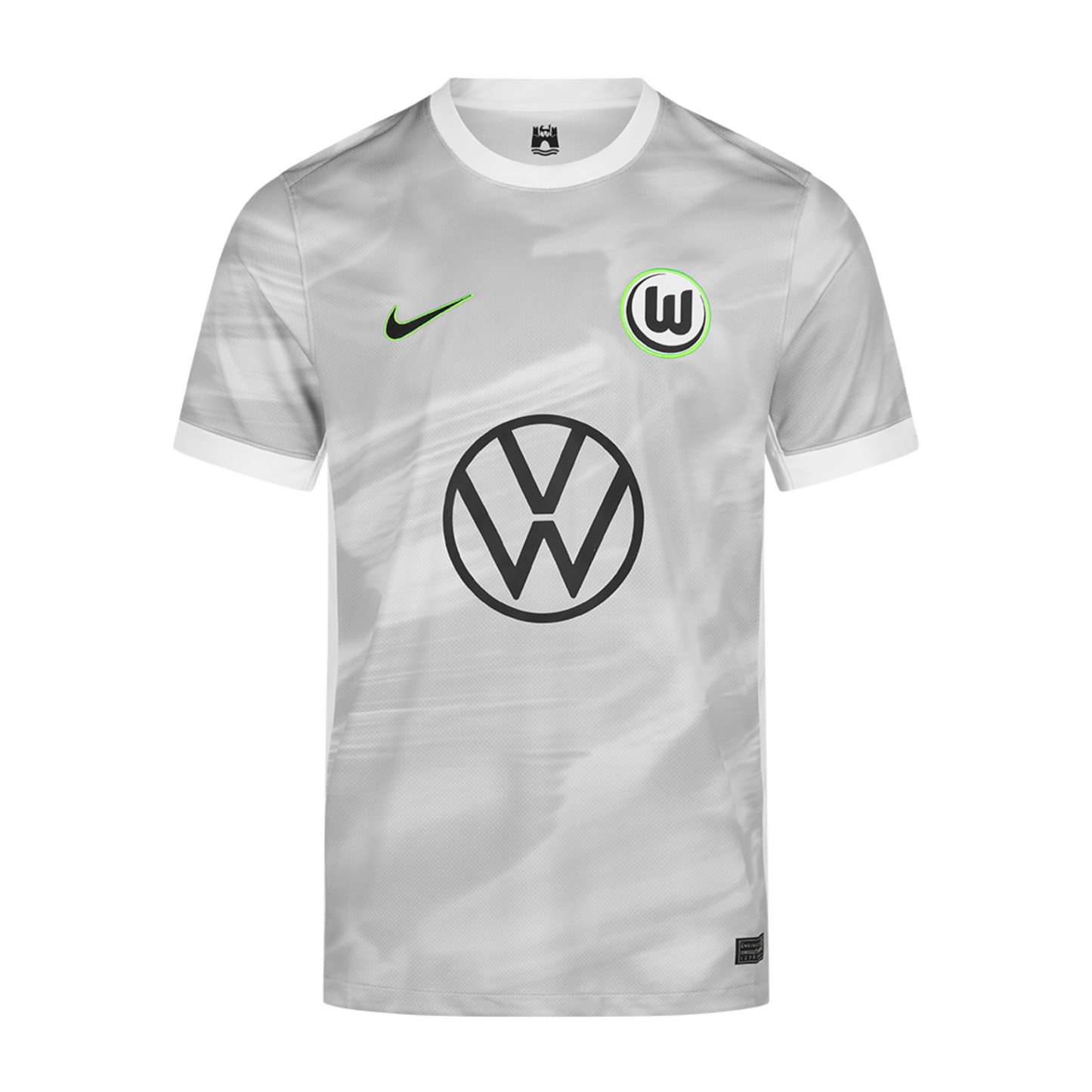 VfL Wolfsburg 2025/26 away football jersey front view with club crest and kit detailing