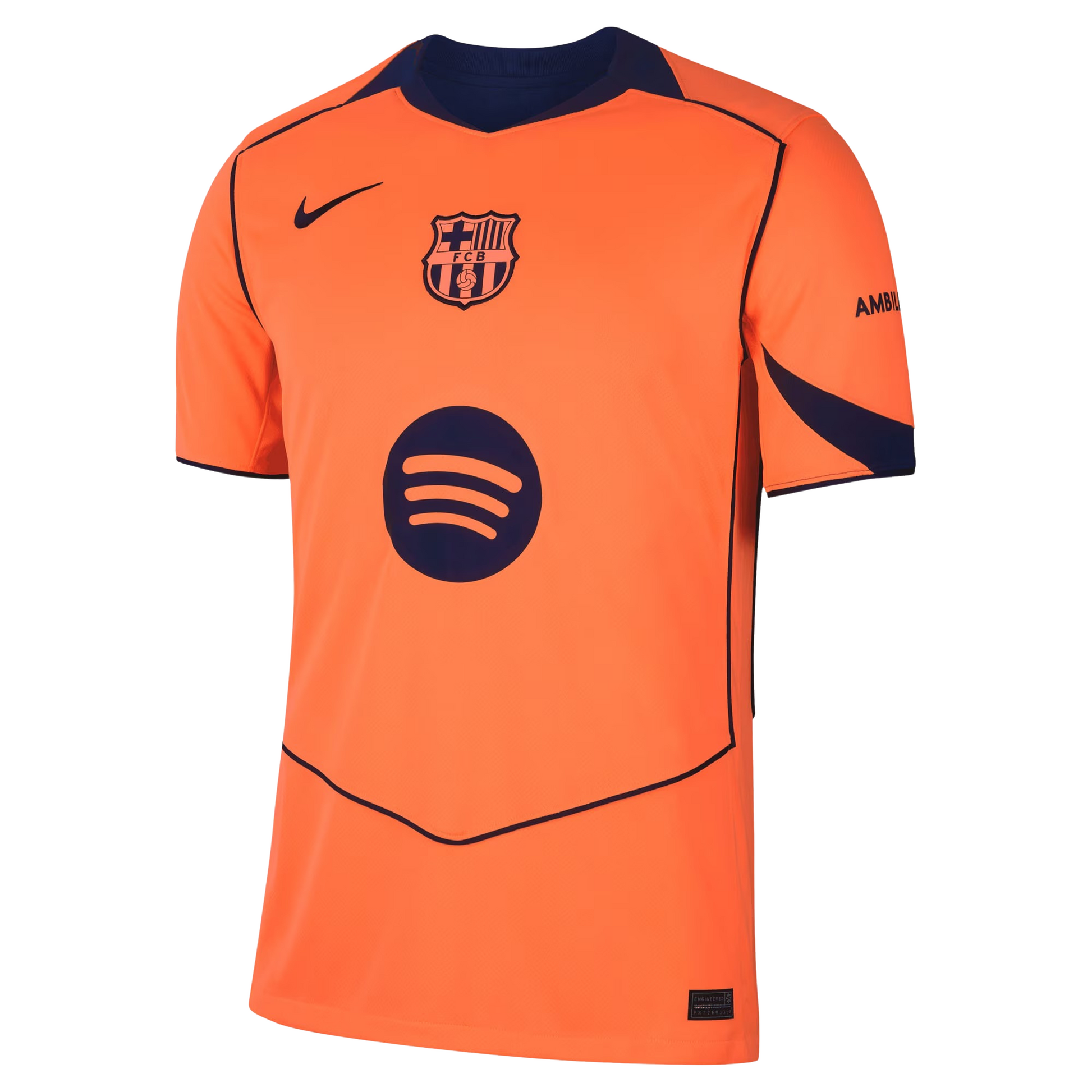 Barcelona 2025/26 third football jersey front view with club crest and graphic detailing