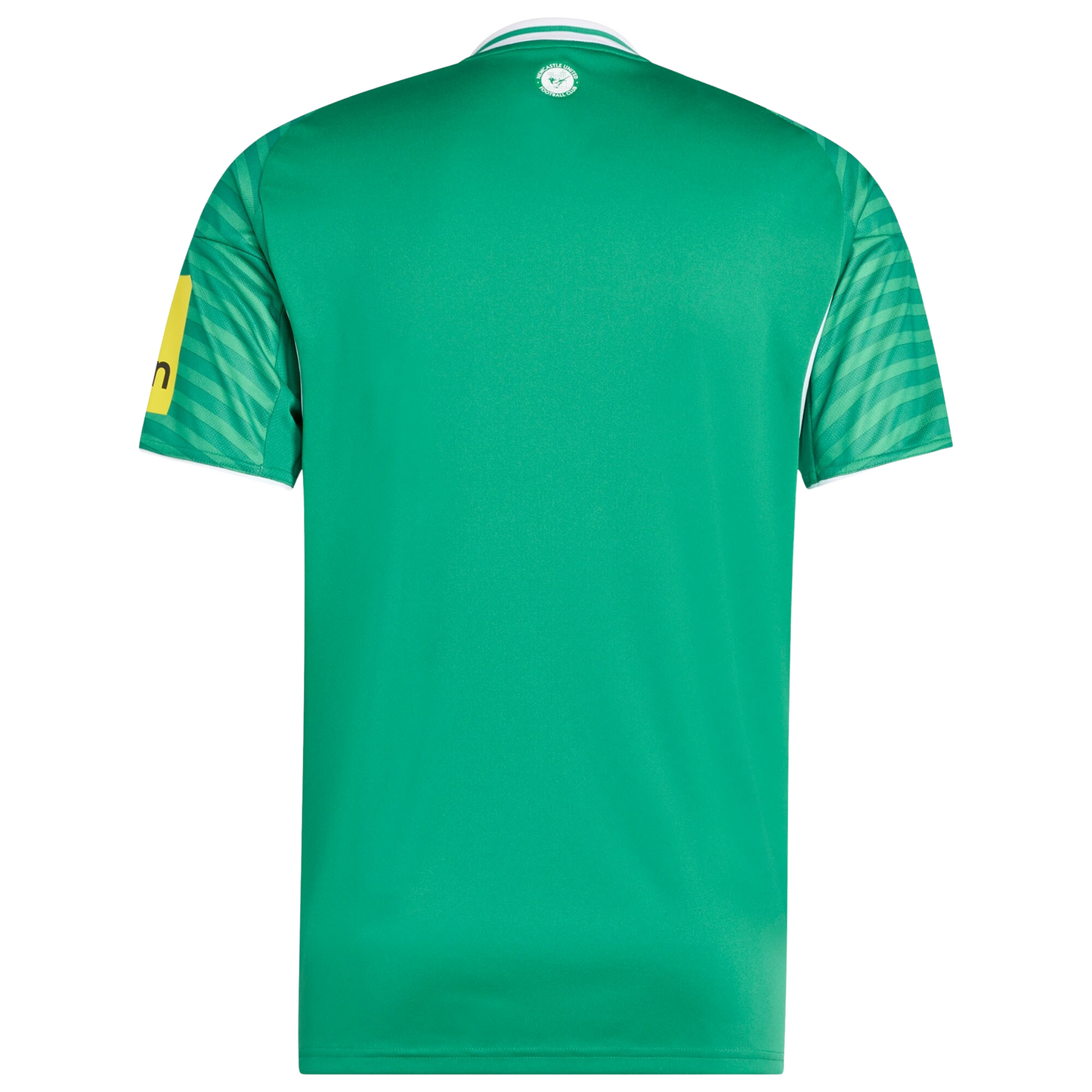 Newcastle United 2025/26 away football jersey back view showing collar and name-set panel