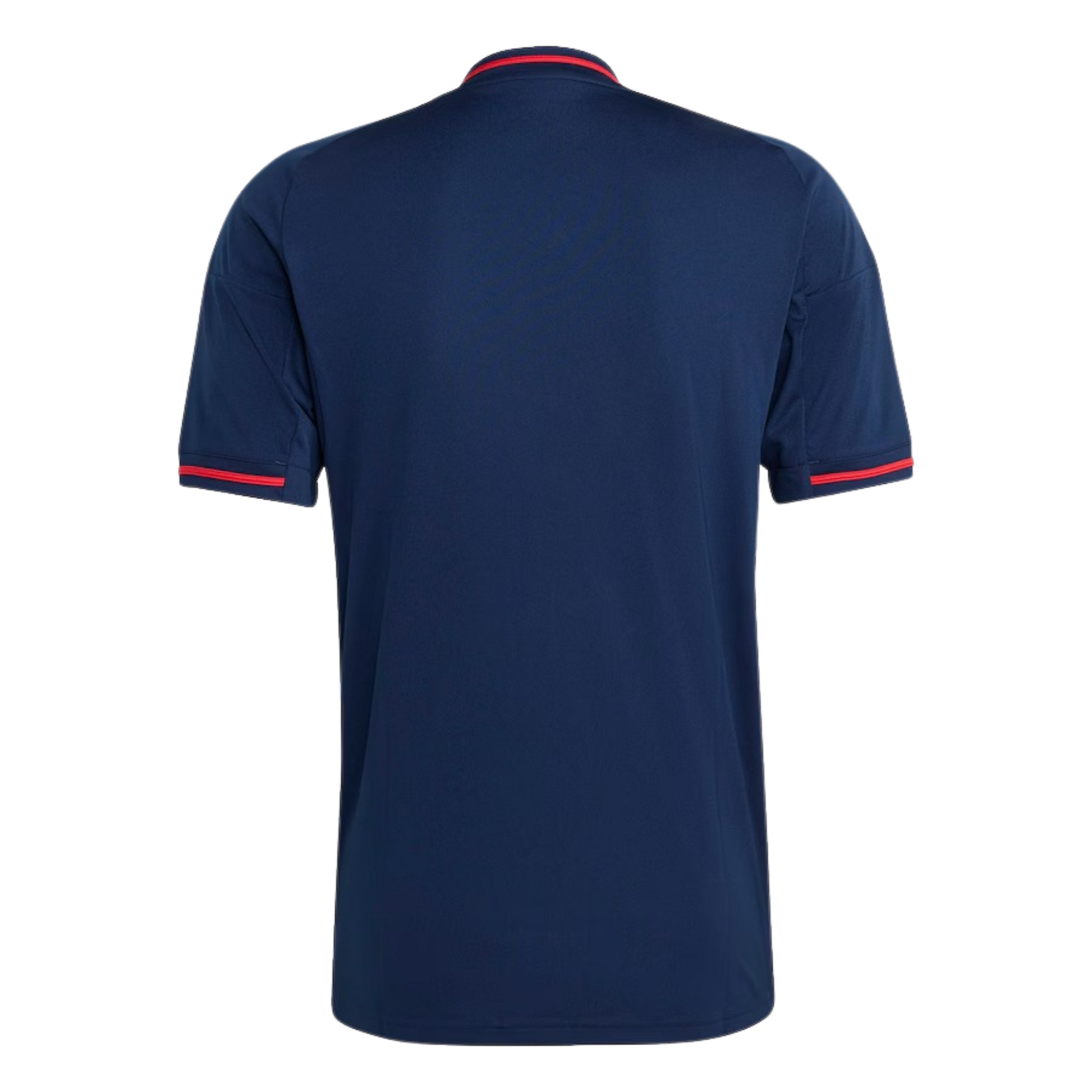 Olympique Lyon 2025/26 away football jersey back view with collar detail and name-set panel