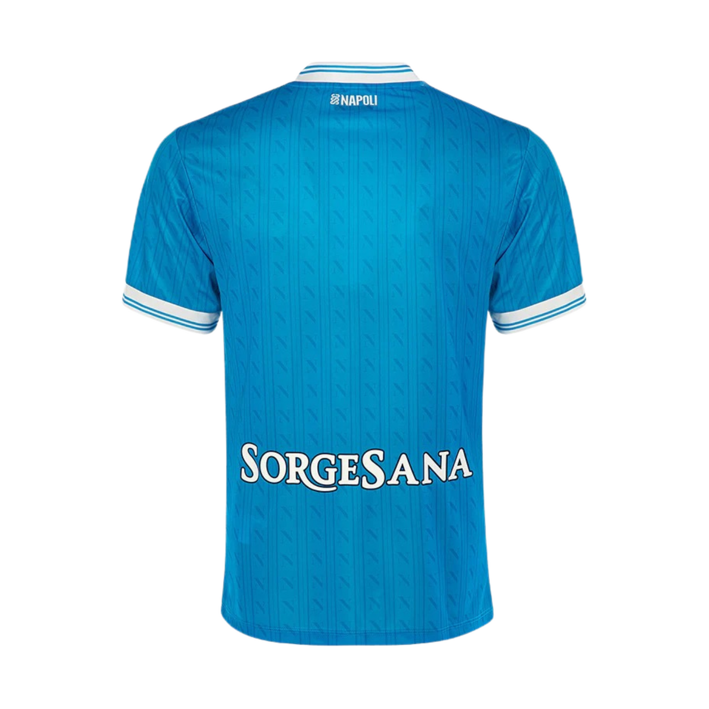 SSC Napoli 2025/26 home football jersey back view with collar and name-set panel