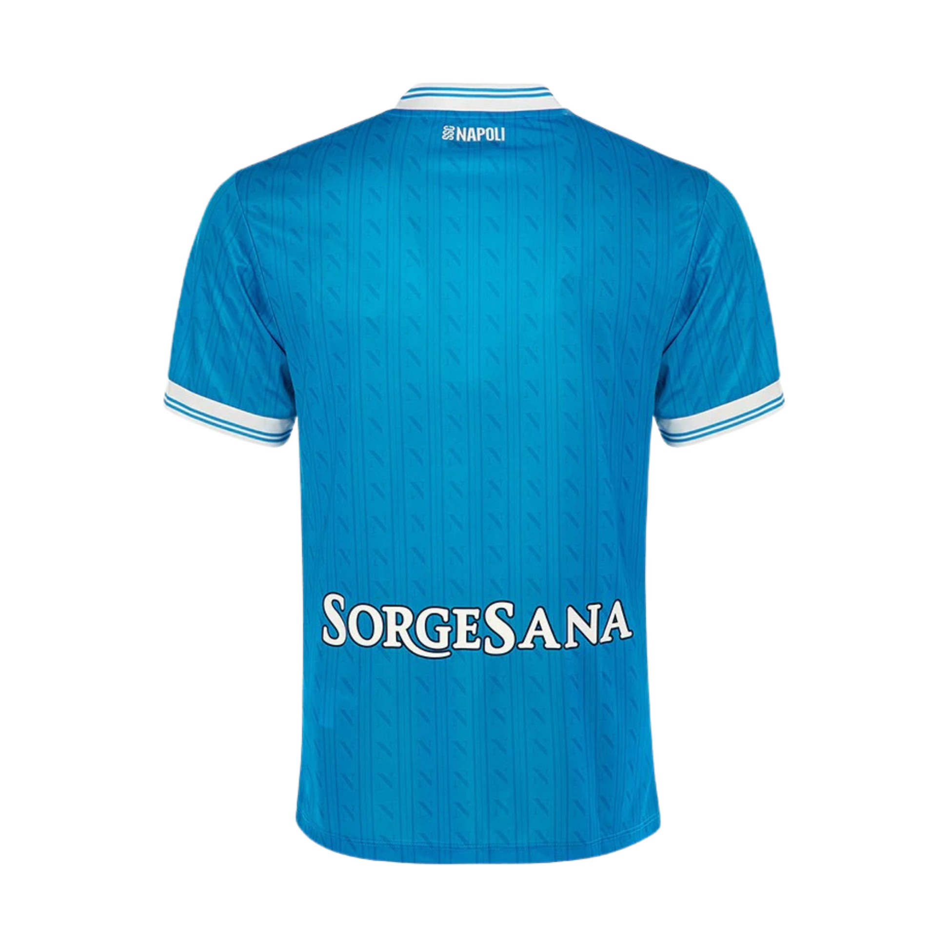 SSC Napoli 2025/26 home football jersey back view with collar and name-set panel