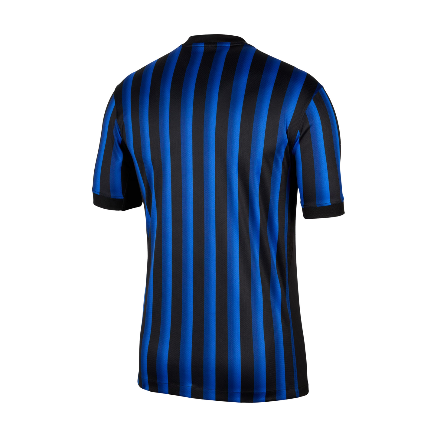 Inter Milan 2025/26 home football jersey back view with collar detail and name-set panel