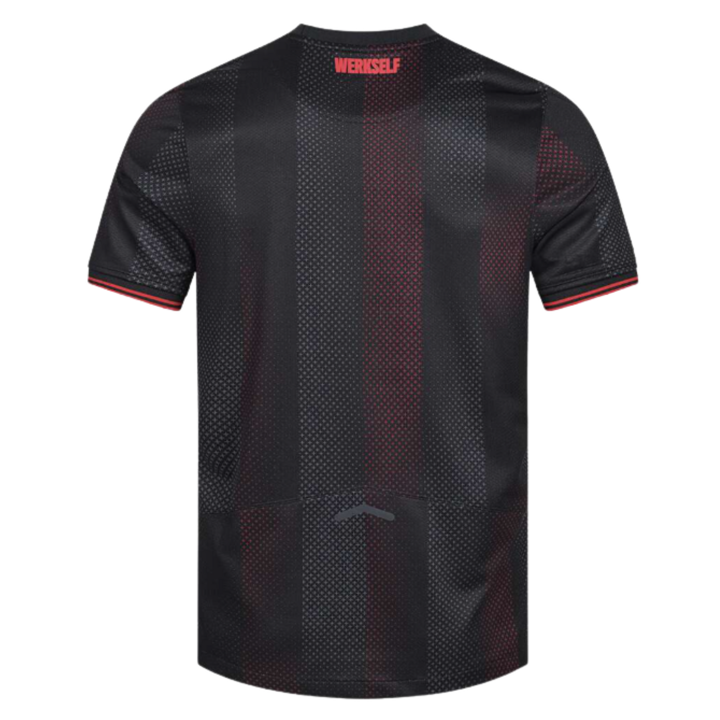 Bayer 04 Leverkusen 2025/26 home football jersey back view showing collar and name-set panel