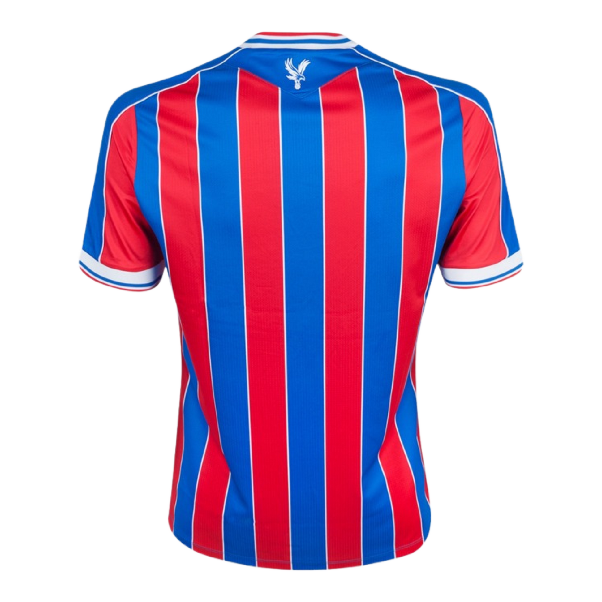 Crystal Palace 2025/26 home football jersey back view showing collar and name-set panel