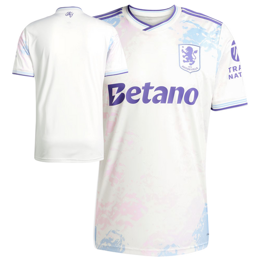 Aston Villa 2025/26 third football jersey front view with club crest and graphic detailing