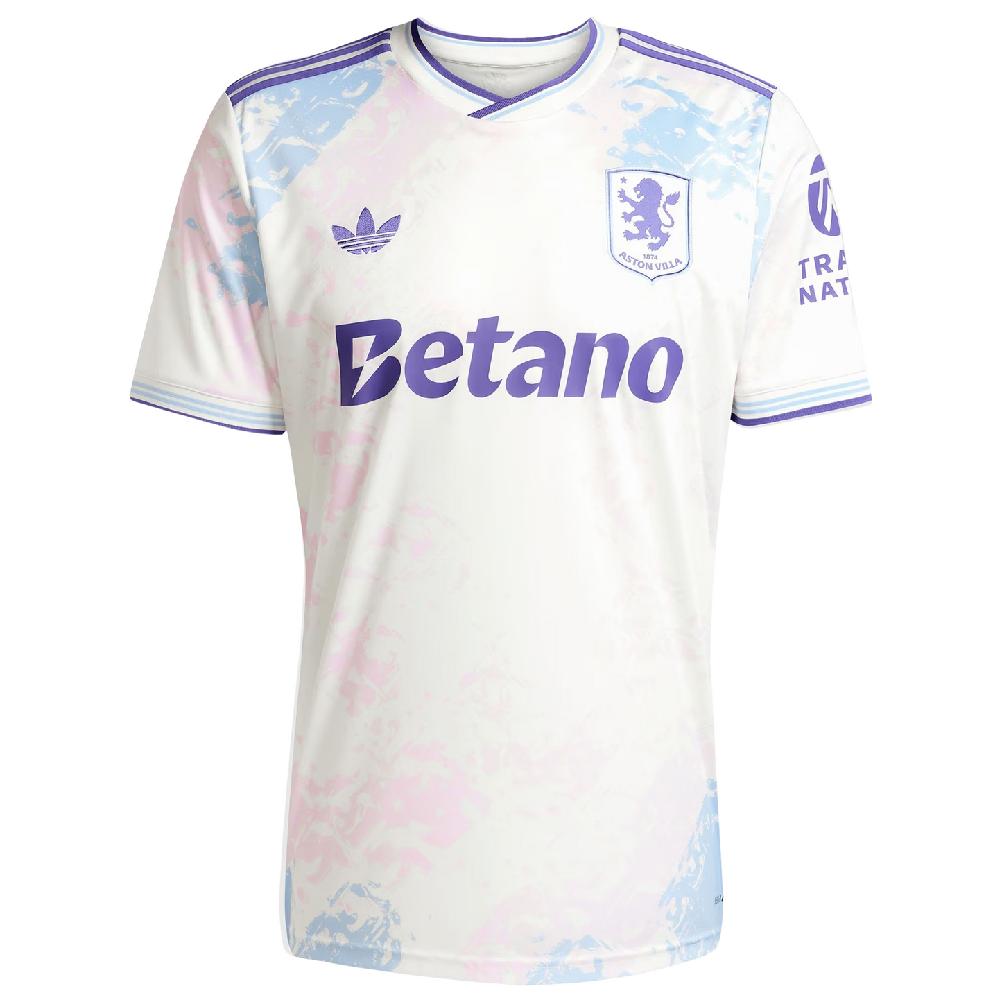 Aston Villa 2025/26 third football jersey front view with club crest and graphic detailing