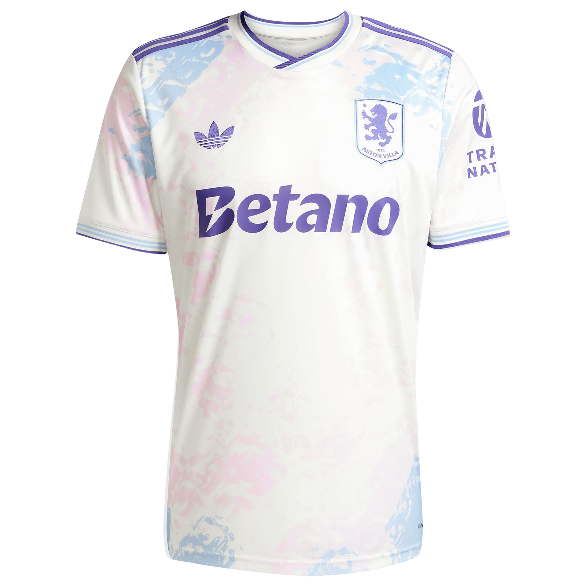 Aston Villa 2025/26 third football jersey front view with club crest and graphic detailing