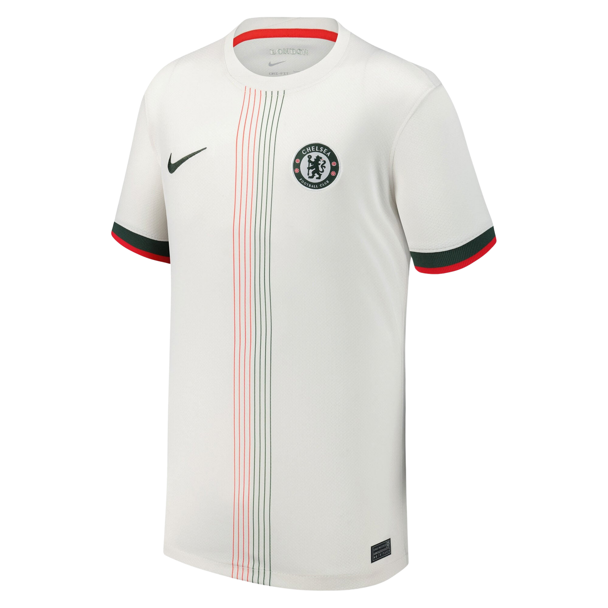 Chelsea 2025/26 away football jersey front view with club crest and kit detailing