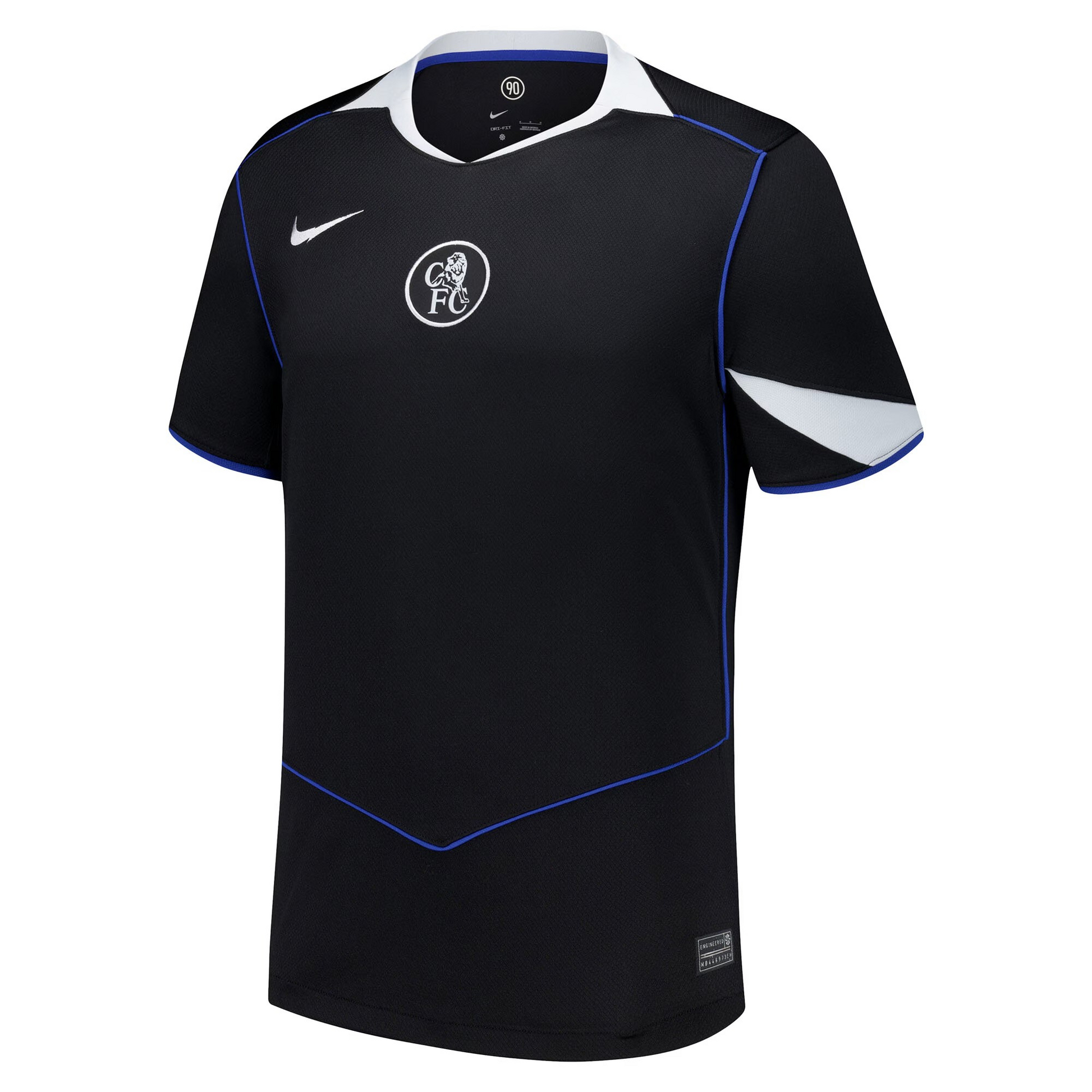 Chelsea 2025/26 third football jersey front view with club crest and graphic detailing