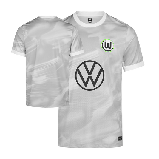 VfL Wolfsburg 2025/26 away football jersey front view with club crest and kit detailing