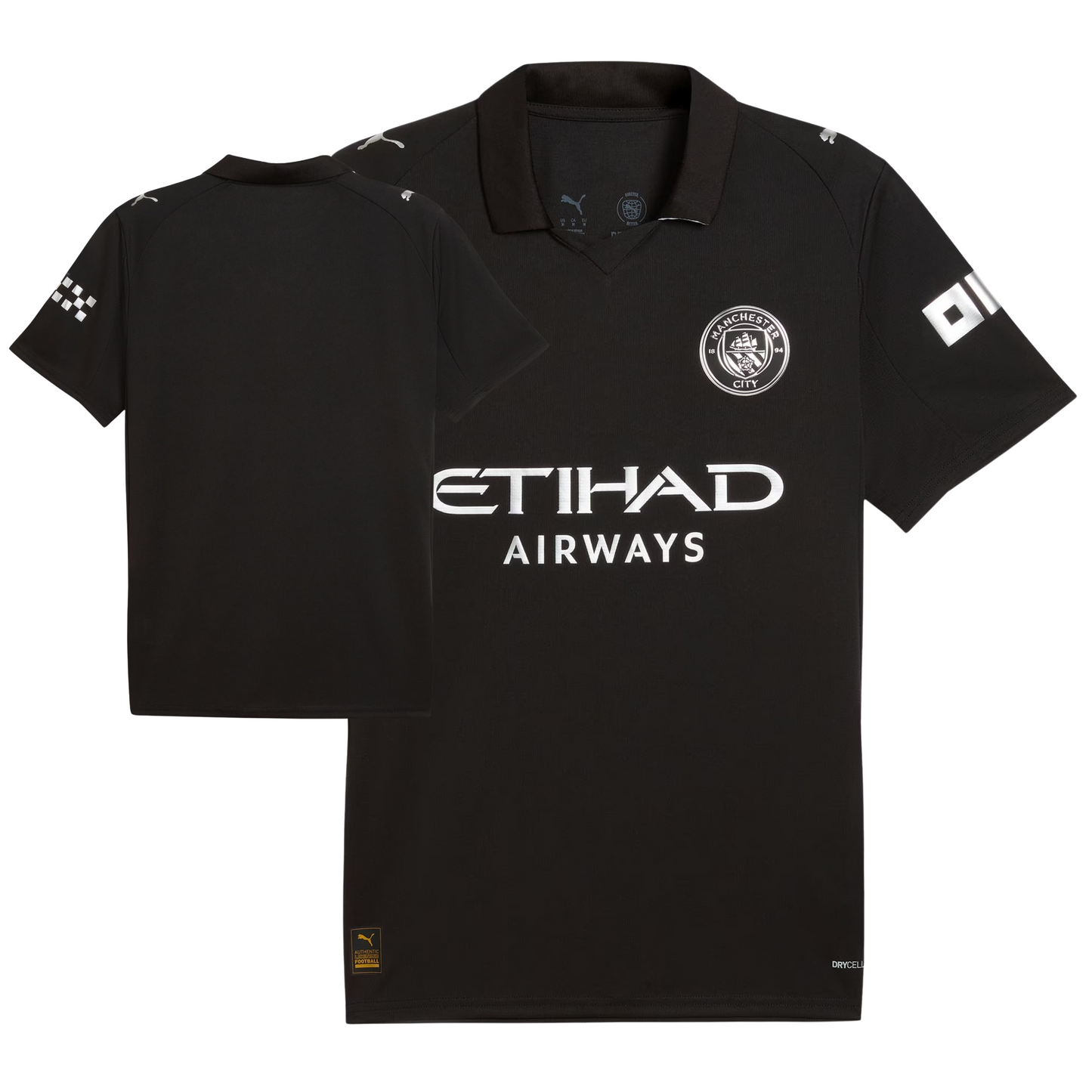 Manchester City 2025/26 away football jersey by Puma front view with club crest and trim detail