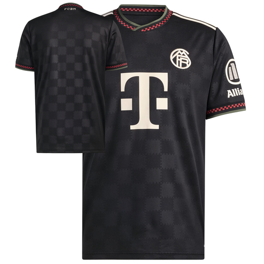 Bayern Munich 2025/26 third football jersey front view with club crest and pattern detailing