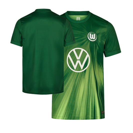 VfL Wolfsburg 2025/26 home football jersey front view with club crest and kit detailing