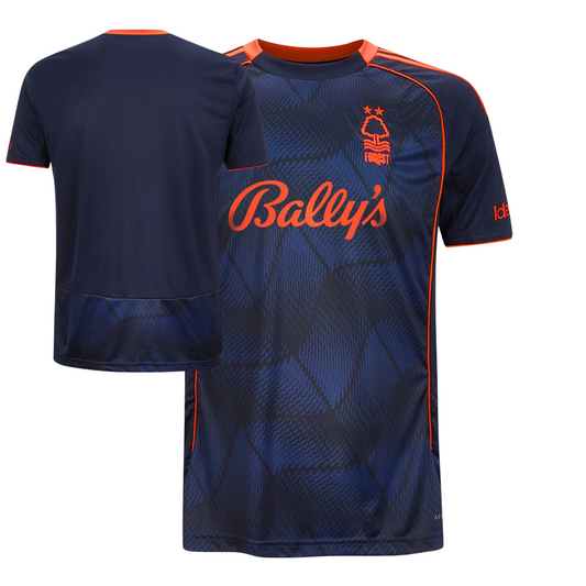 Nottingham Forest 2025/26 third football jersey front view with club crest and graphic detailing