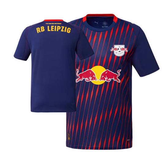 RB Leipzig 2025/26 away football jersey front view with club crest and trim detail