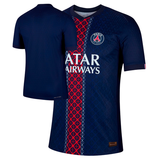 Paris Saint-Germain (PSG) 2025/26 home football jersey front view with club crest and kit detailing