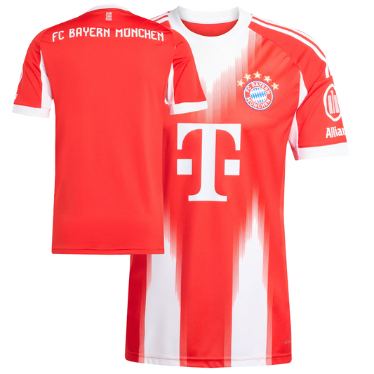 Munich 2025/26 home football jersey front view with club crest and design details