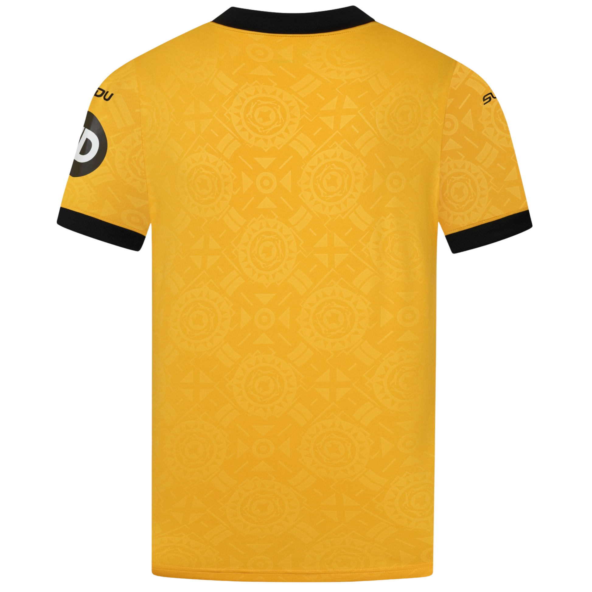 Wolves 2025/26 home football jersey back view showing collar and name-set panel