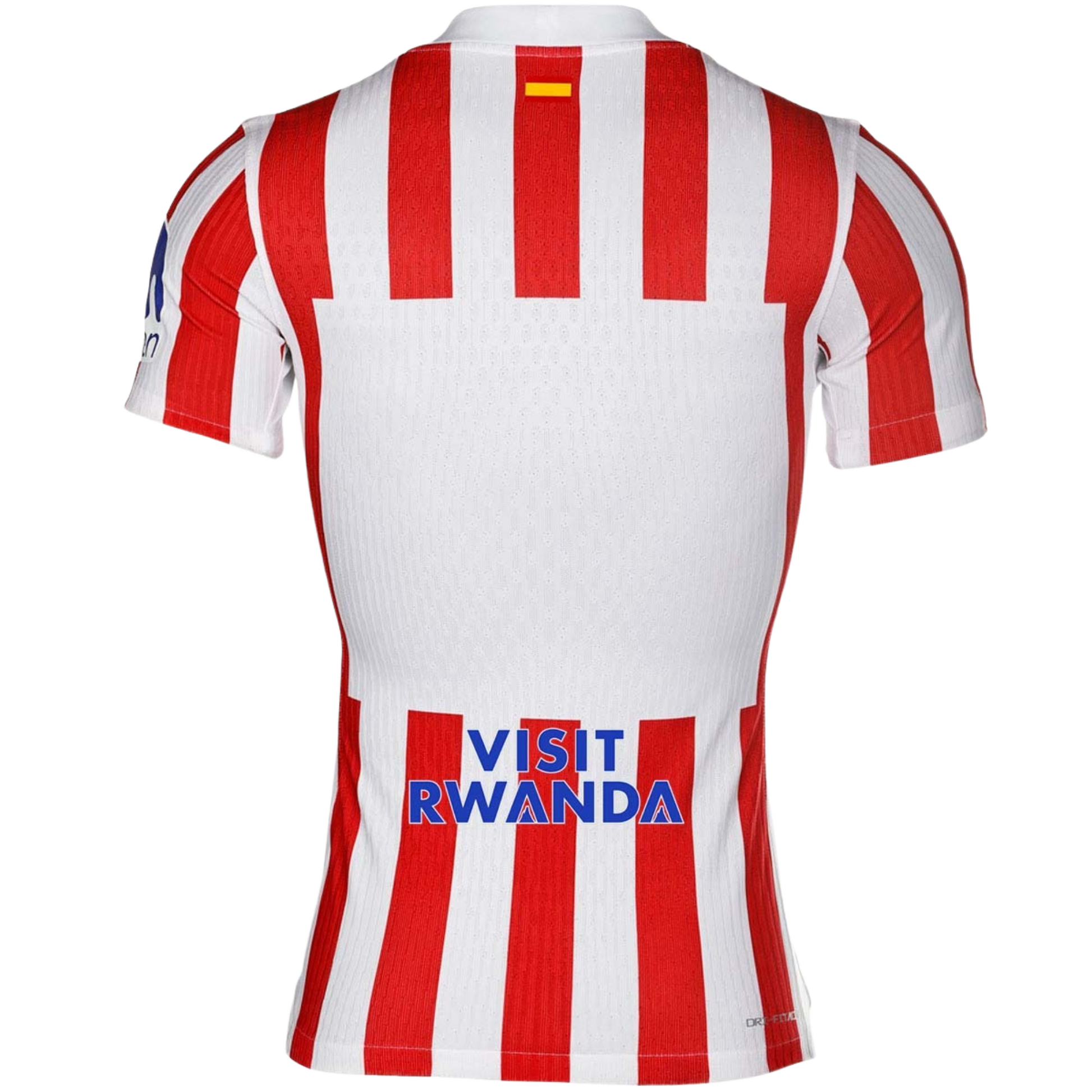 Atletico de Madrid 2025/26 home football jersey back view showing collar and name-set panel