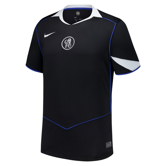 Chelsea 2025/26 third football jersey front view with club crest and graphic detailing